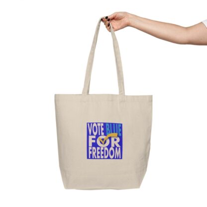 2 sided  - VOTE BLUE , Vote Blue For Freedom  Canvas Shopping /Tote/Beach Bag - Image 4